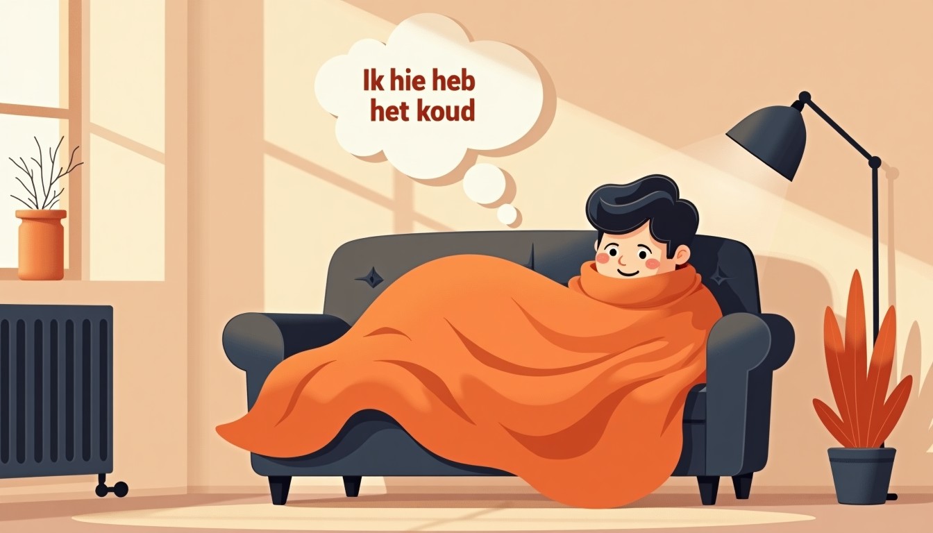 A person wrapped in a blanket looking cold next to a radiator.