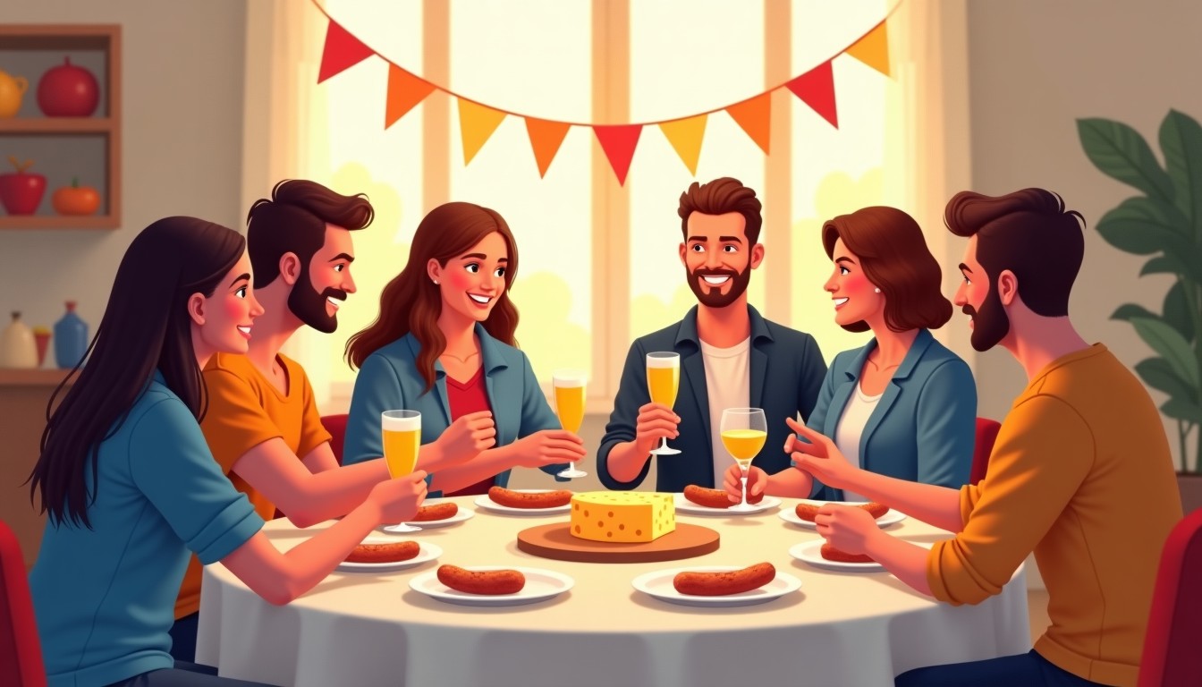 A group of friends at a Dutch birthday circle