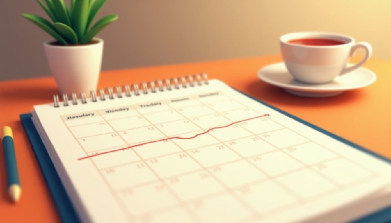A calendar showing a continuous streak of days.