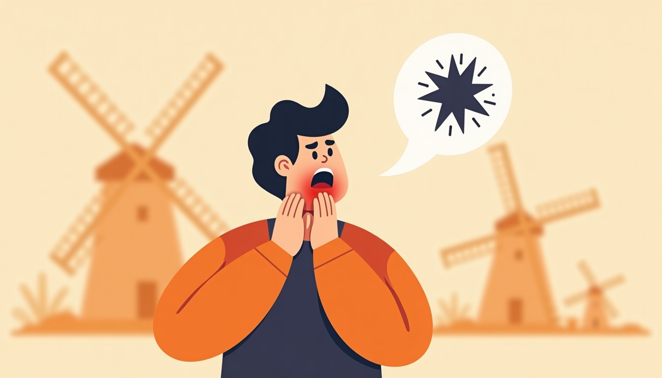 Illustration of a person with a sore throat trying to speak