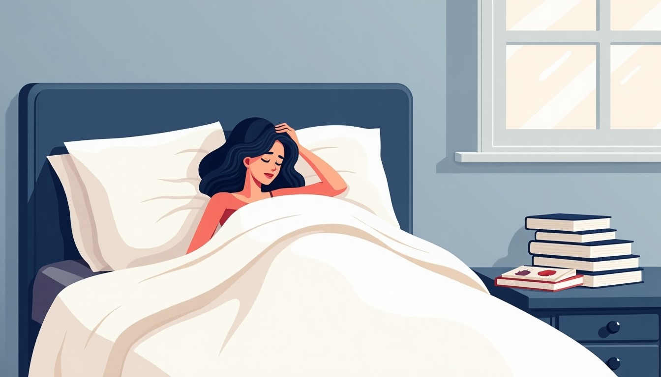 A person sleeping in a comfortable bed