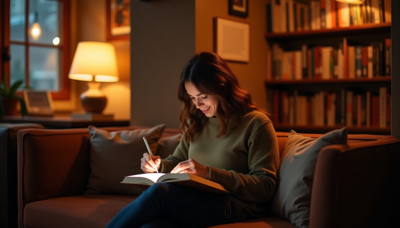 A person reading a Dutch book and taking notes