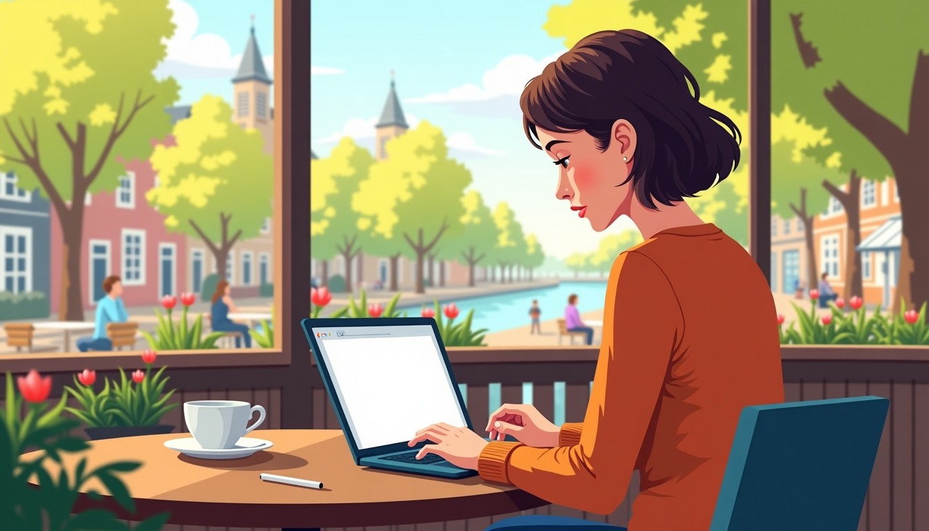 A person learning Dutch in a peaceful environment