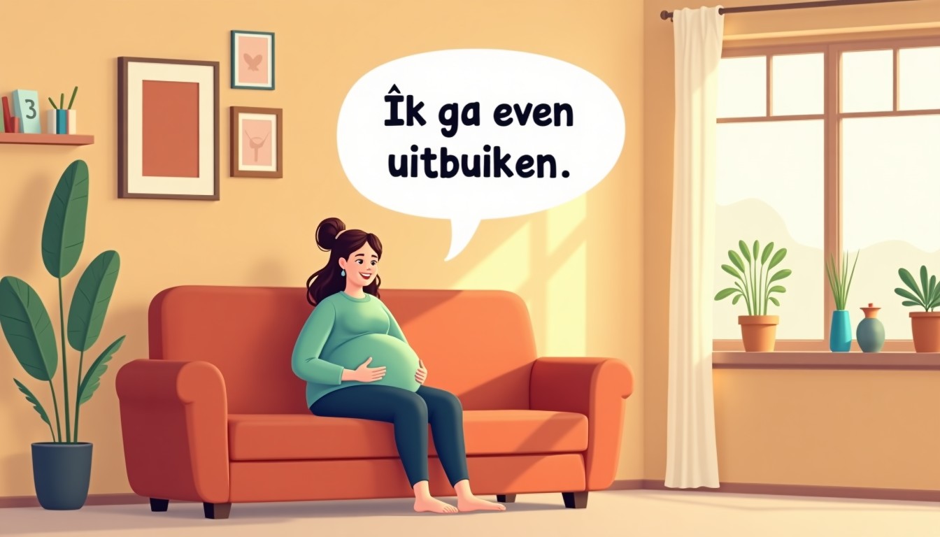 Person on a couch with a thought bubble showing a belly, indicating the concept of uitbuiken.