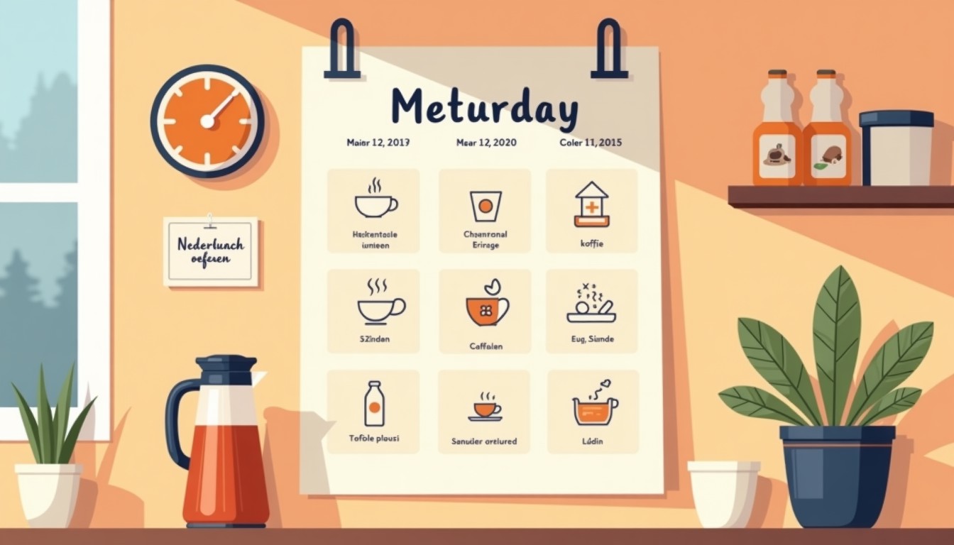Calendar showing daily Dutch practice routine