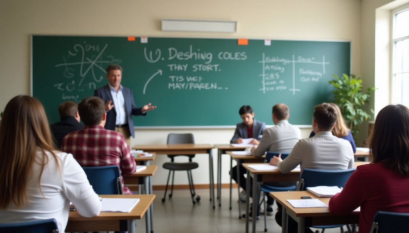 Adult learners in a classroom