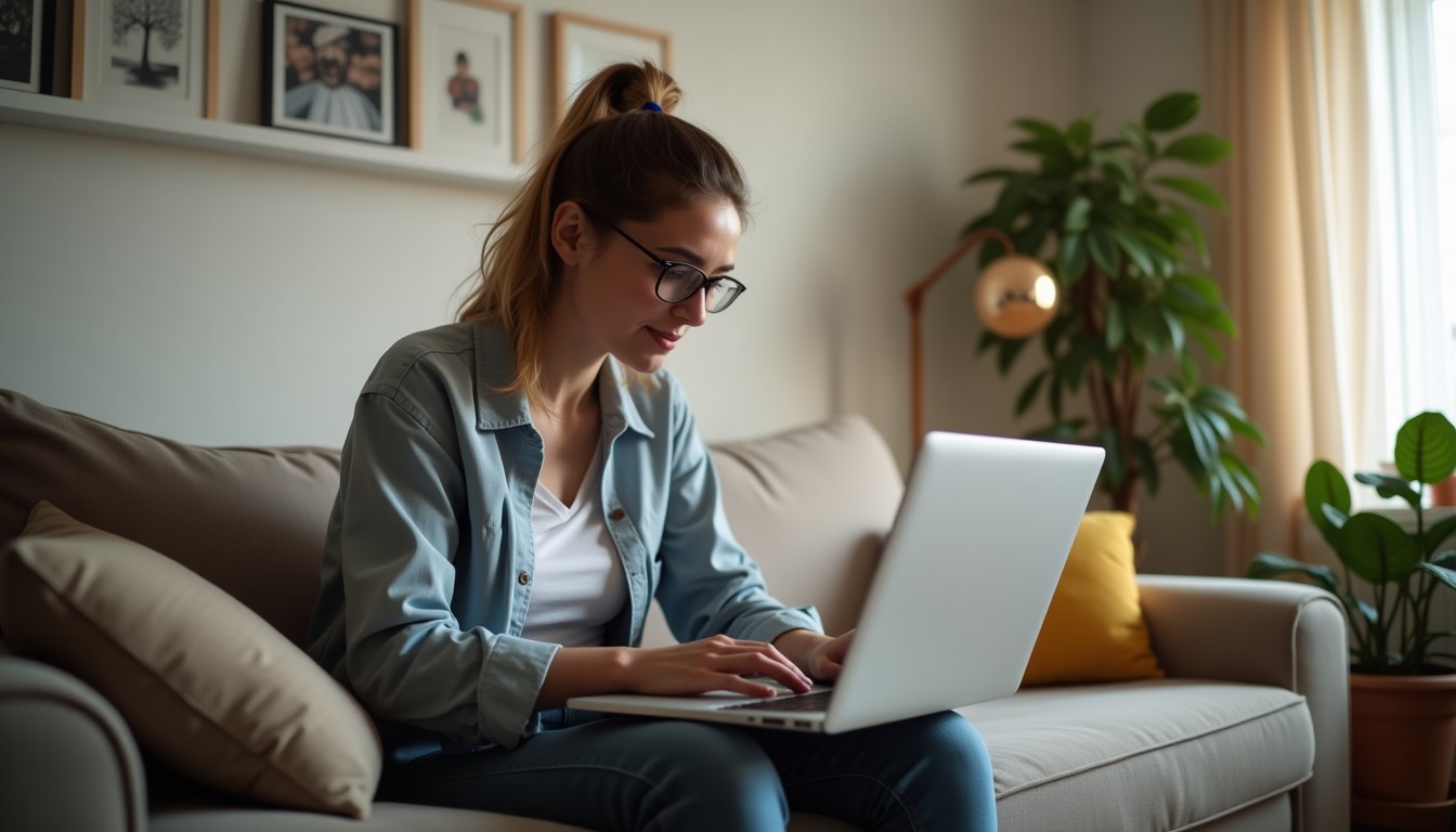 A person studying at home