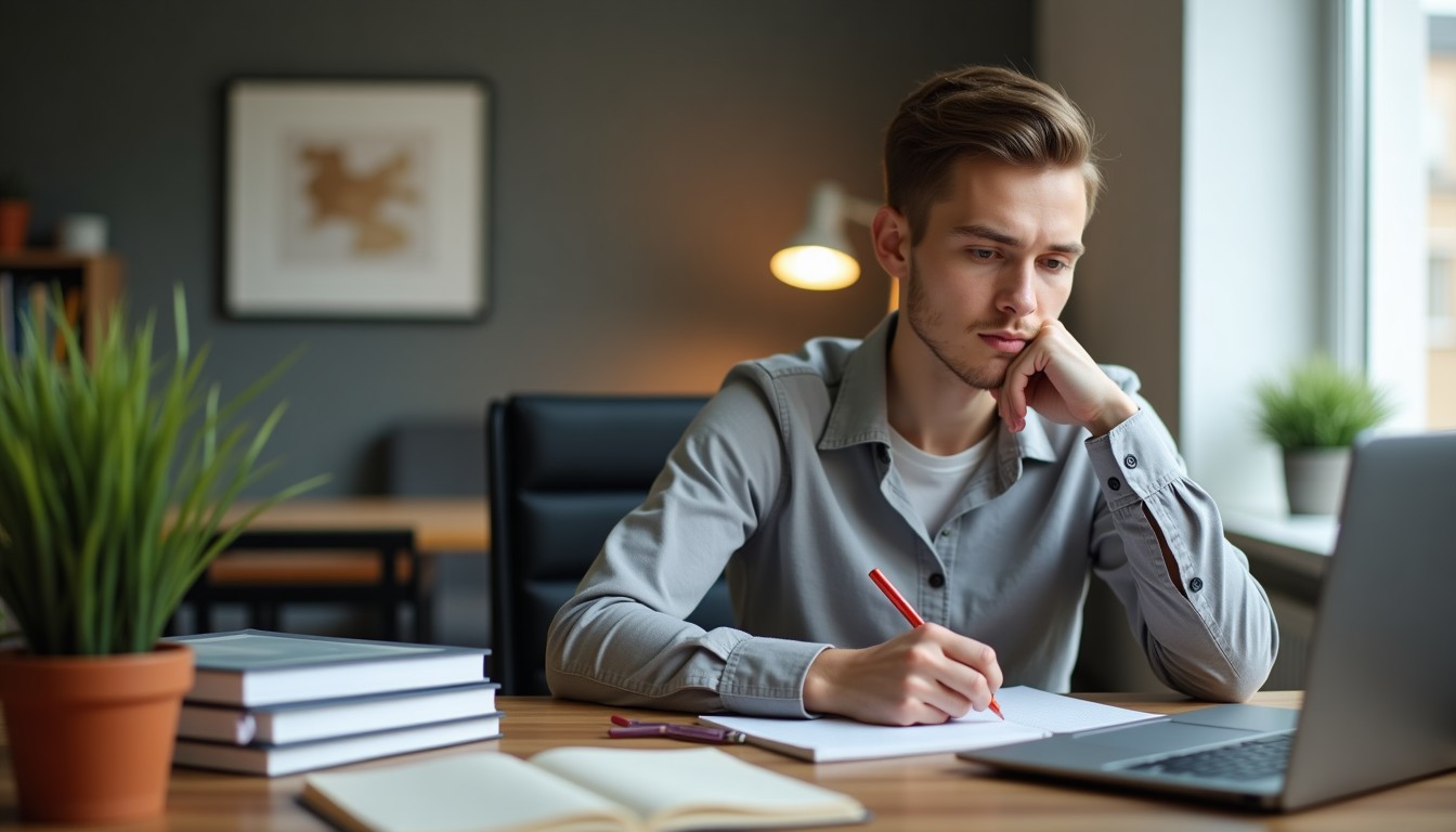 A person studying Dutch at home
