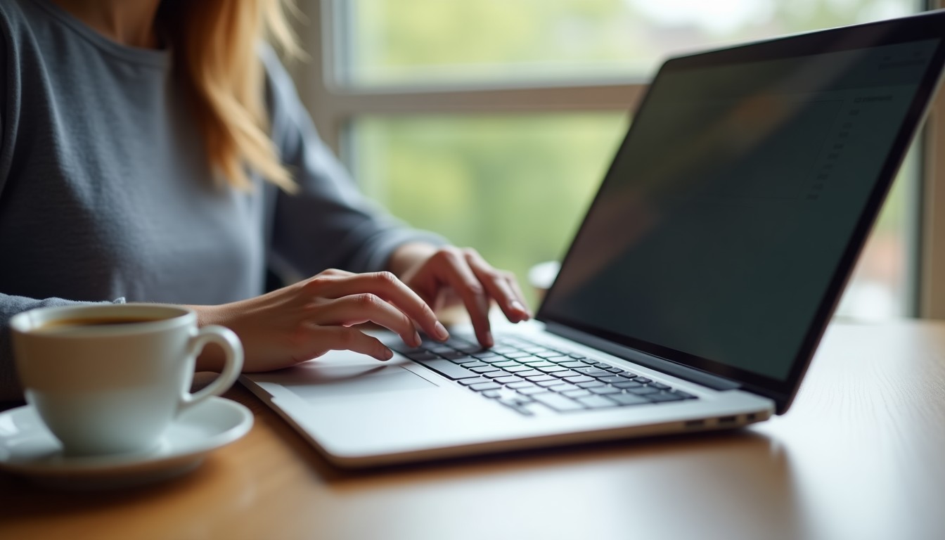 Person learning Dutch online at a desk