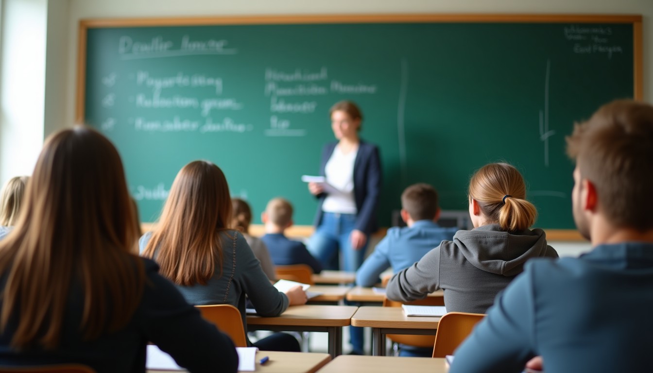 Students in a classroom