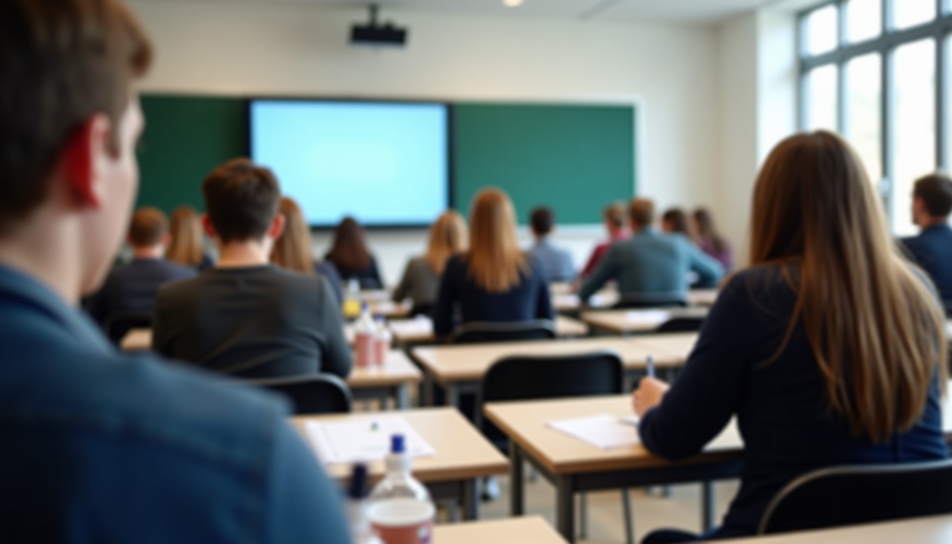 Students taking a test