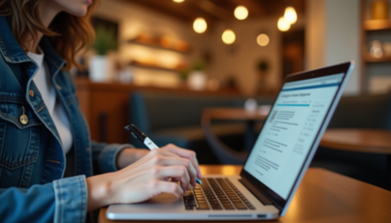 Person studying on laptop