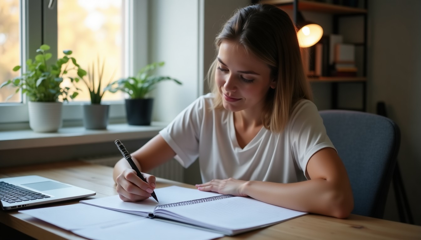 Person studying Dutch at home