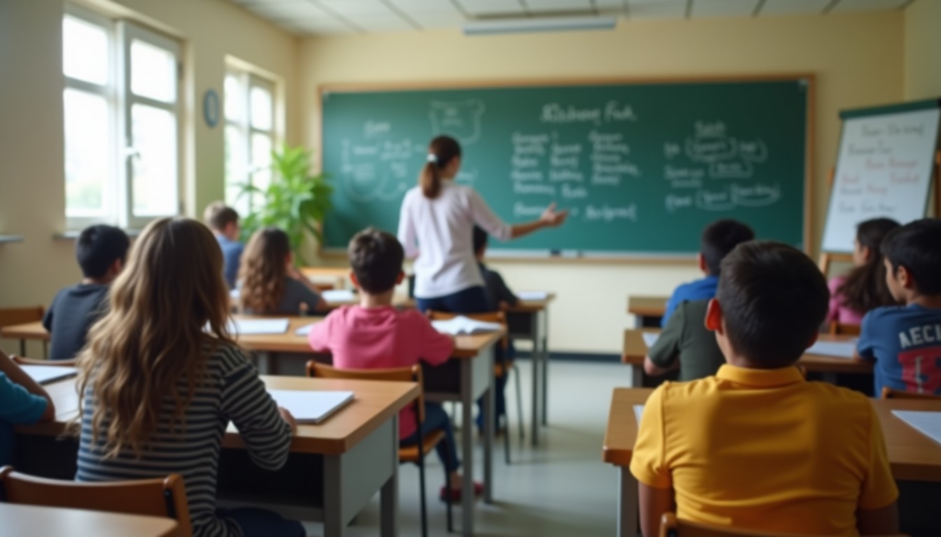 CVO Gent classroom with students and teacher
