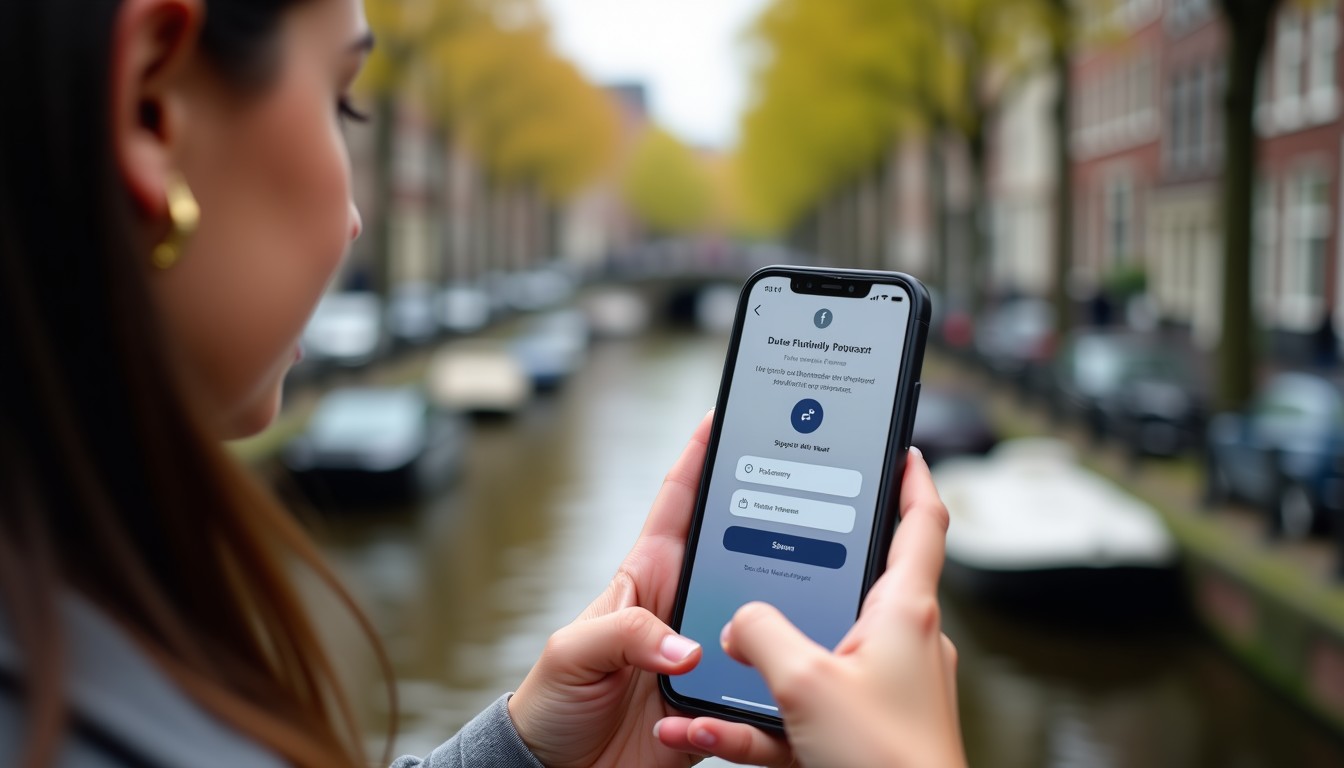 Someone listening to Dutch Fluency Podcasts on their phone