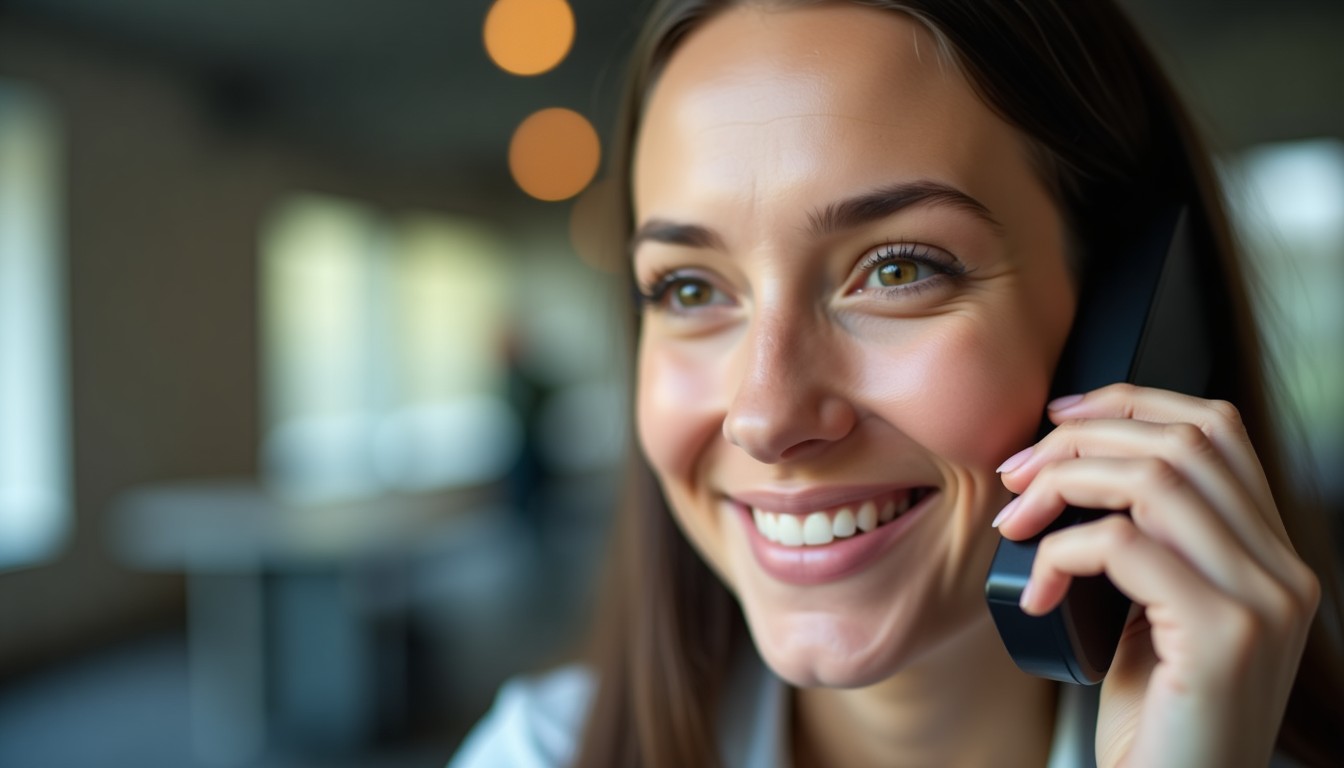 A person holding a phone and speaking to the app