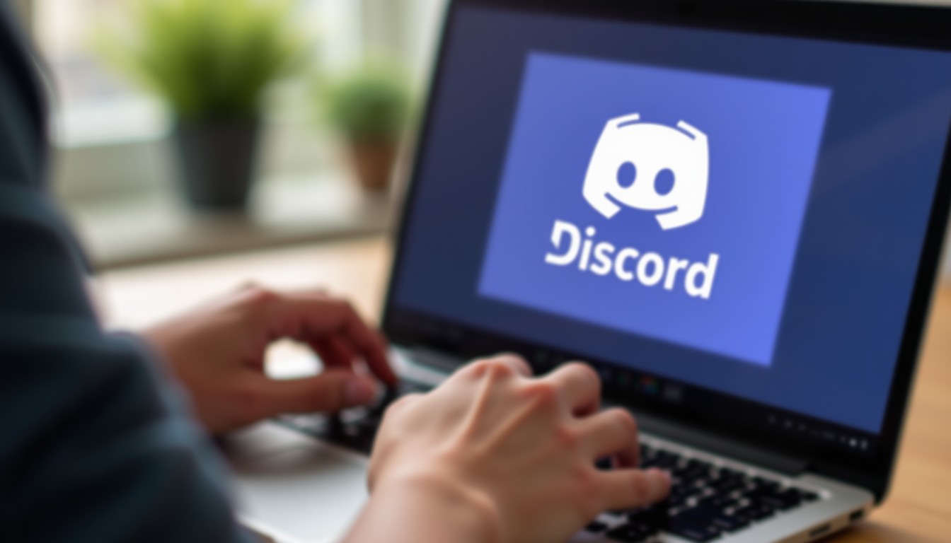 A person engaging with the Dutch Noobs Discord community on their laptop