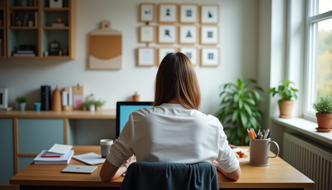 Person studying on a laptop at home