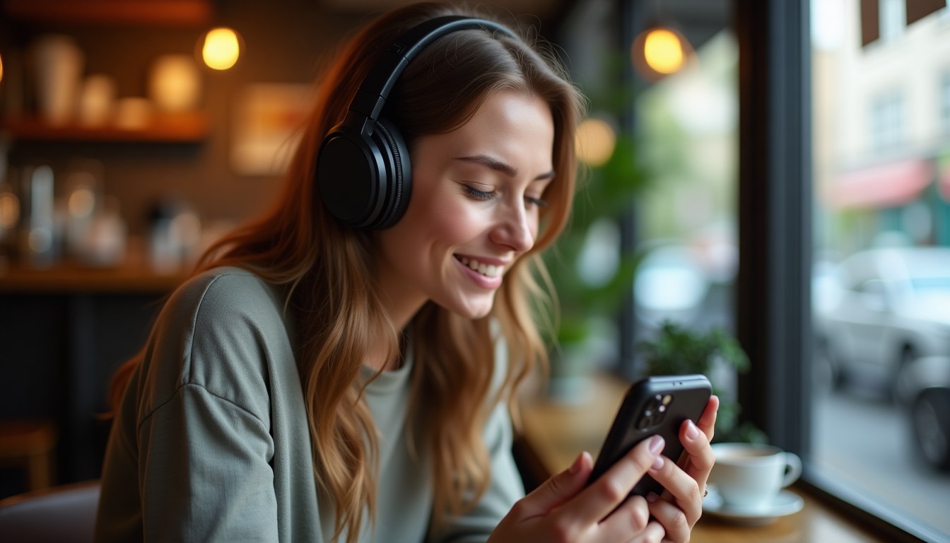 Person listening to audio