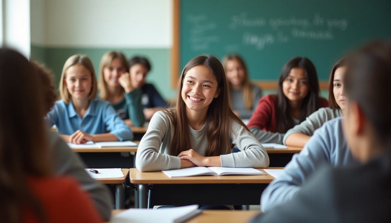Diverse group of students in a classroom