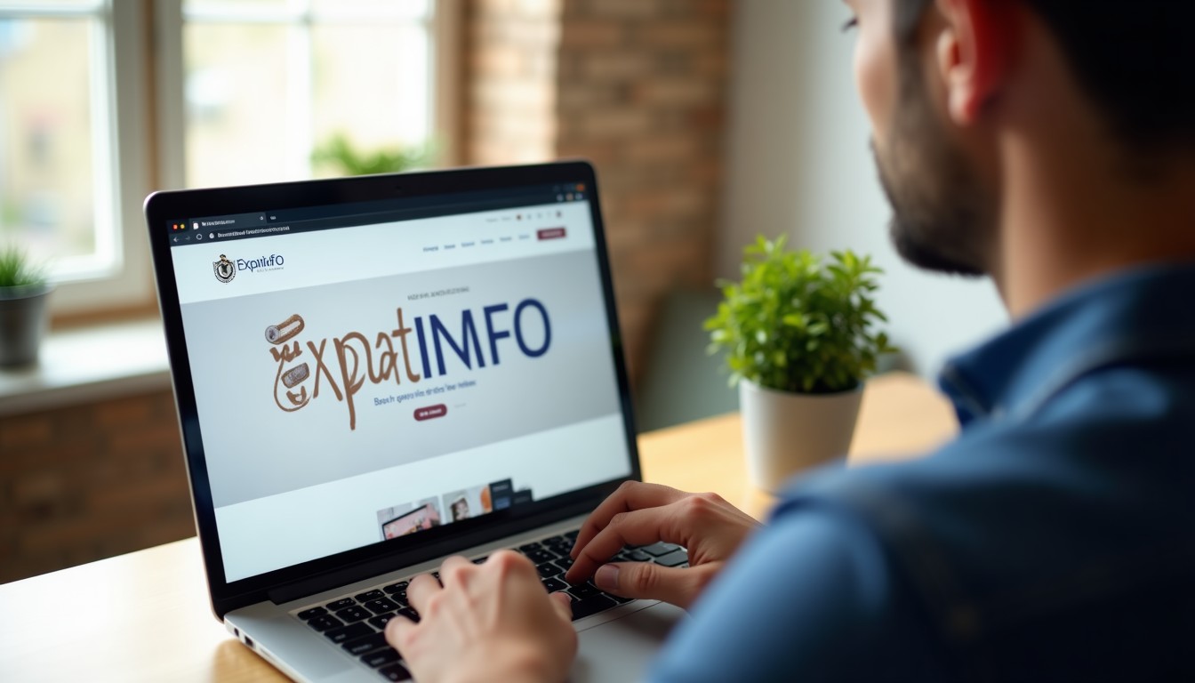 Person browsing ExpatINFO Holland on a laptop