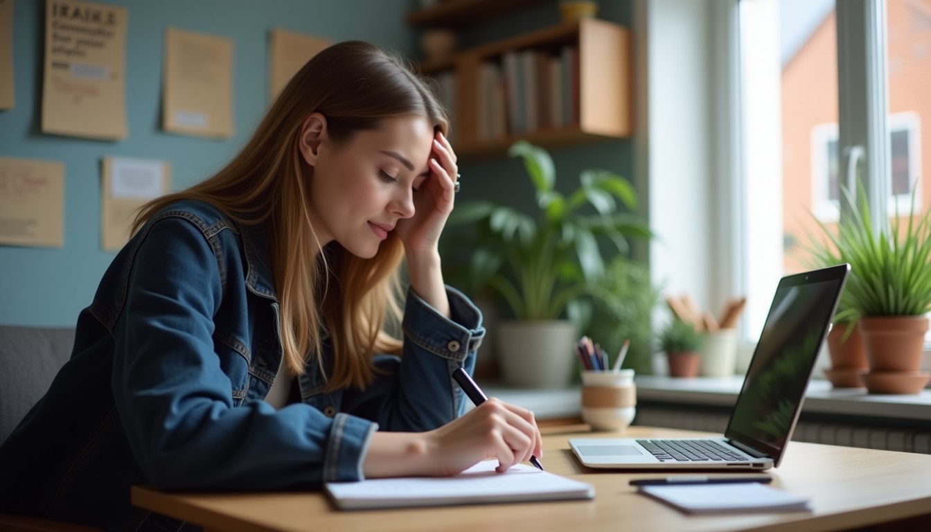 Person studying at home