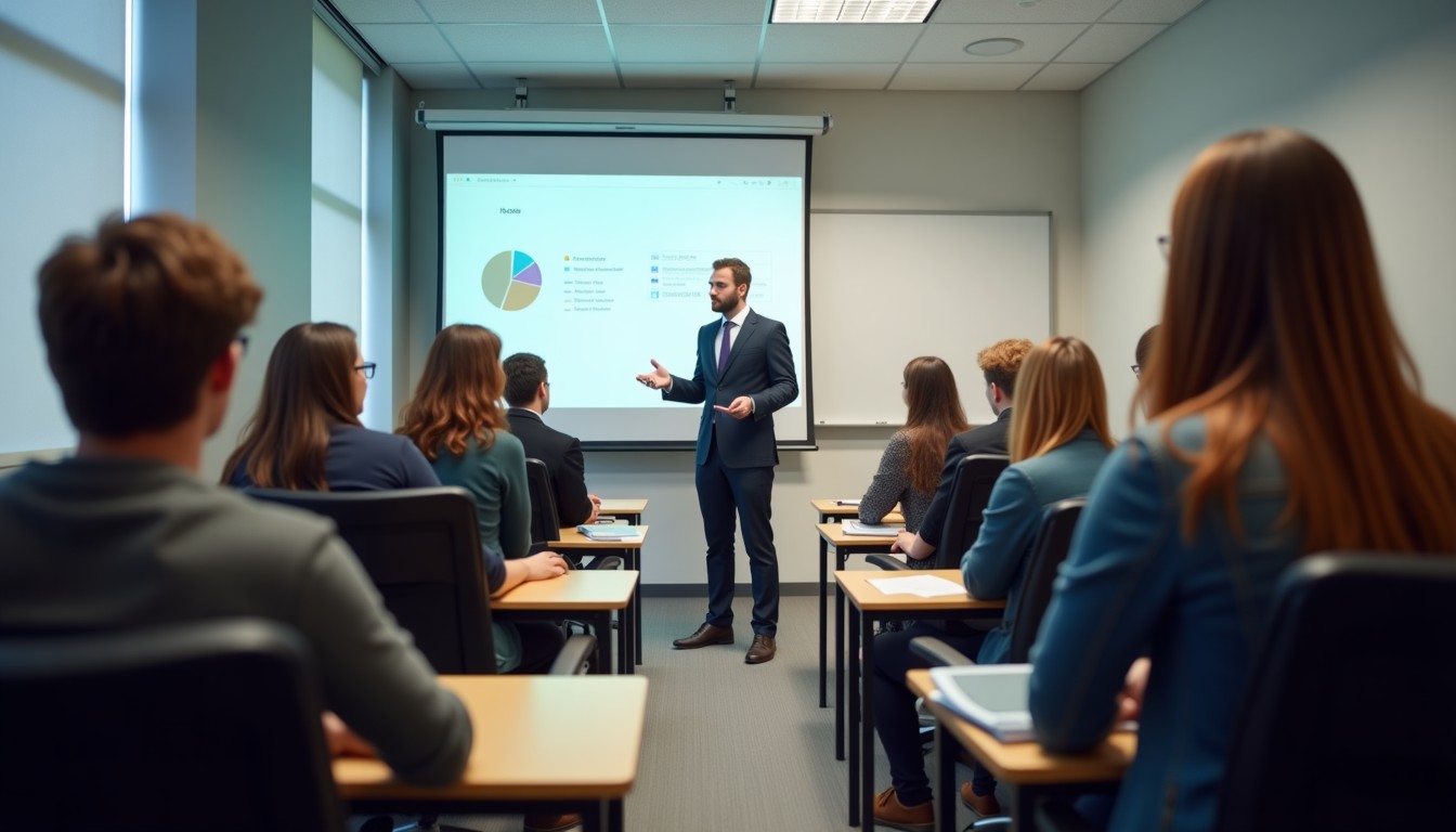 Students listening to a Dutch teacher
