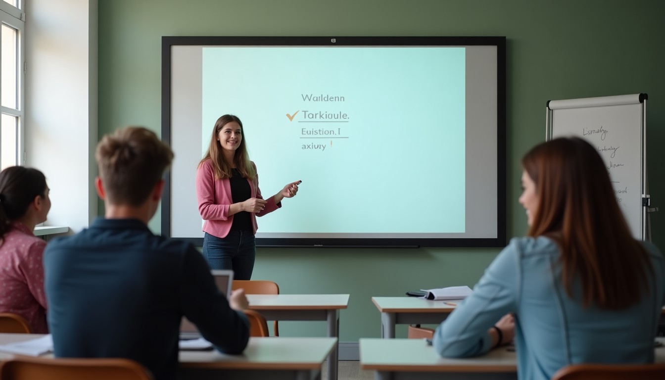 Students in a Dutch language class