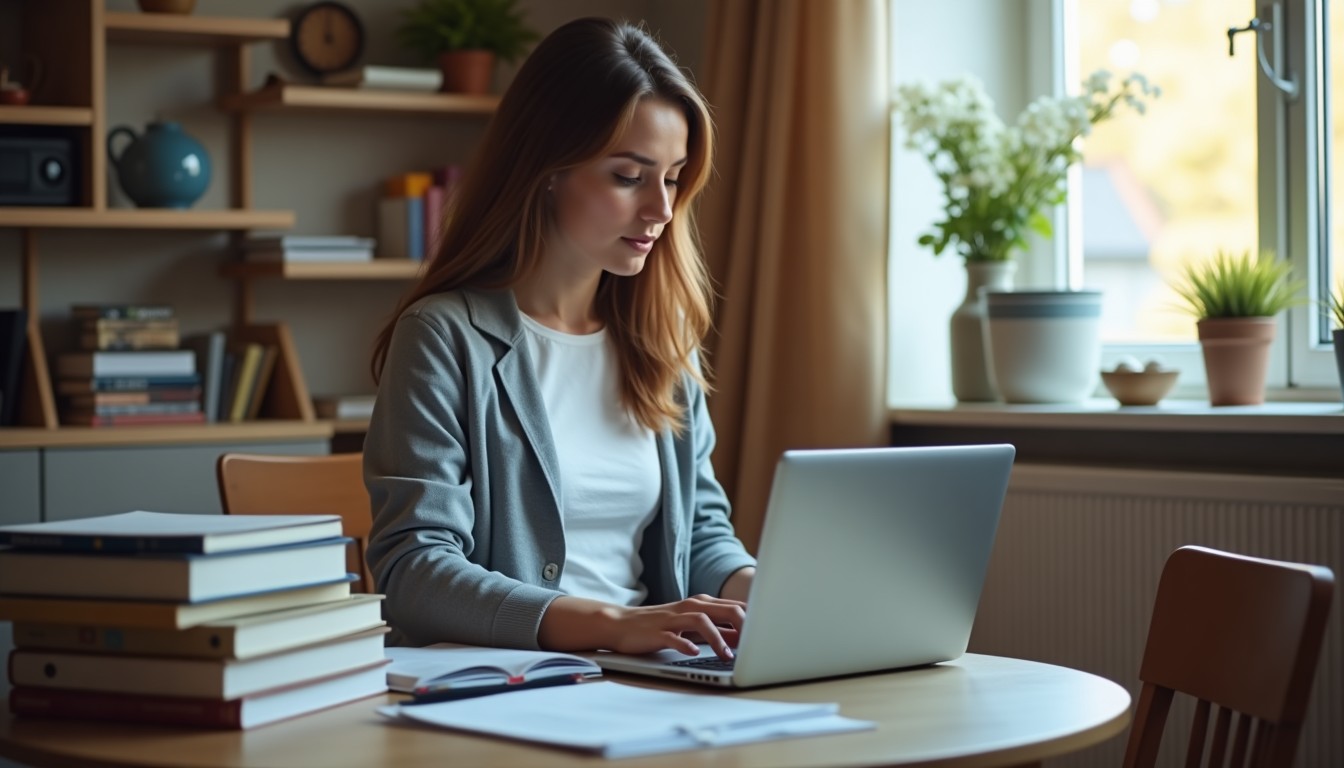Person studying at home