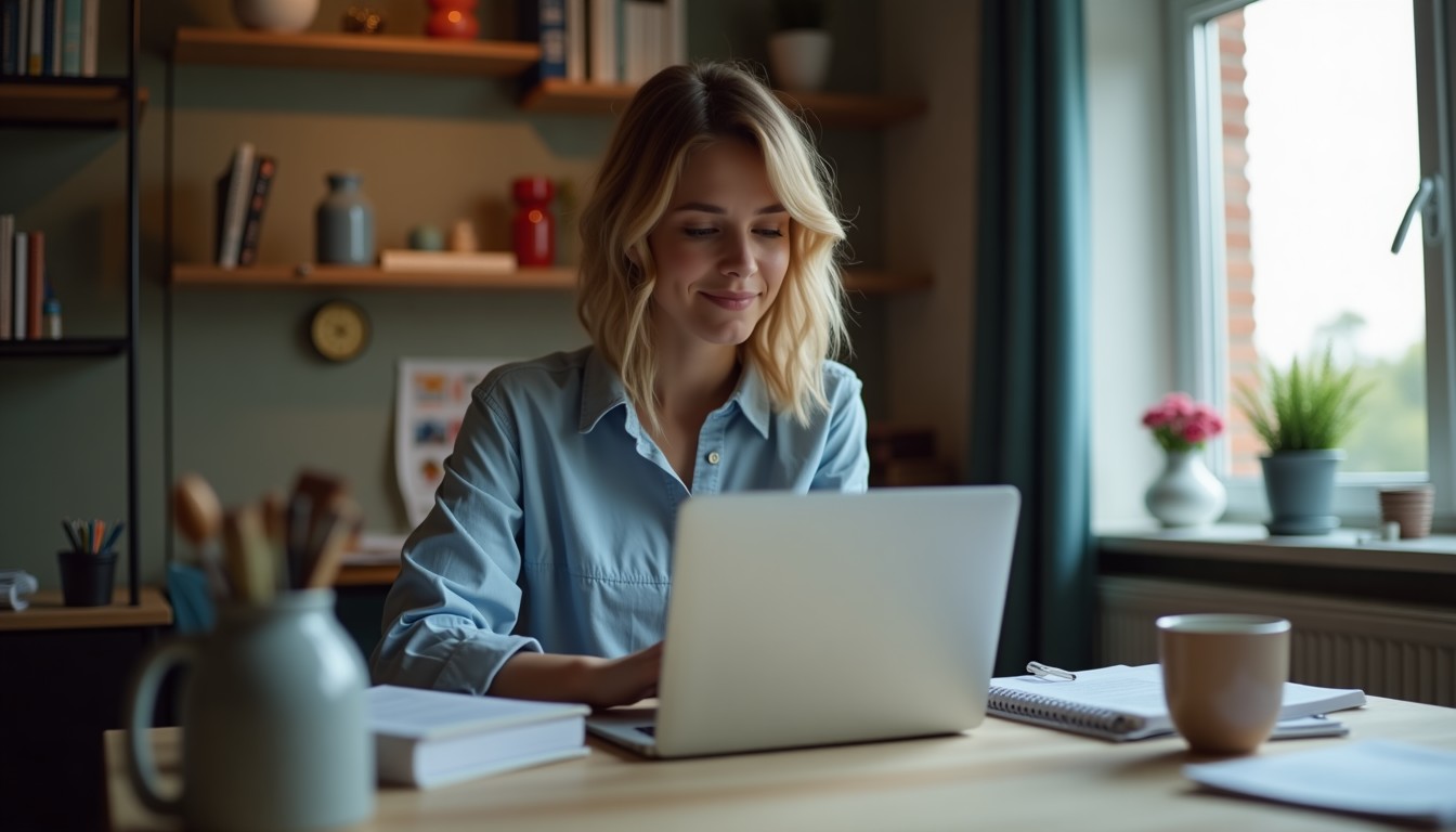 Person studying at home