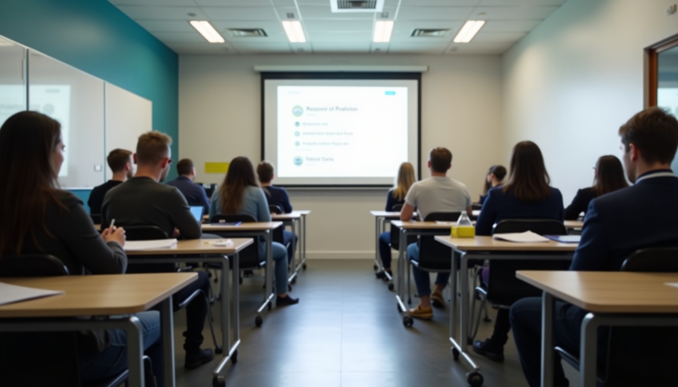 Students taking a language test