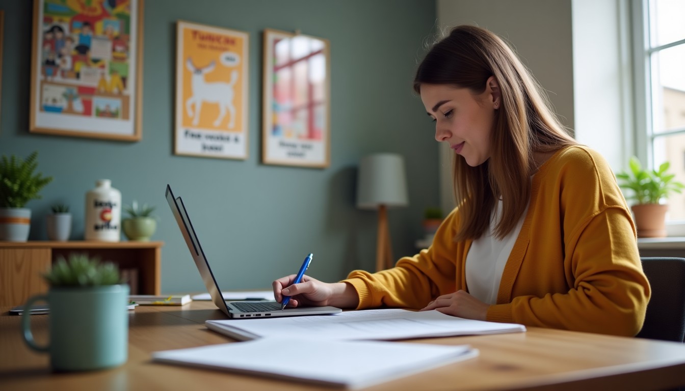 A person studying Dutch at home