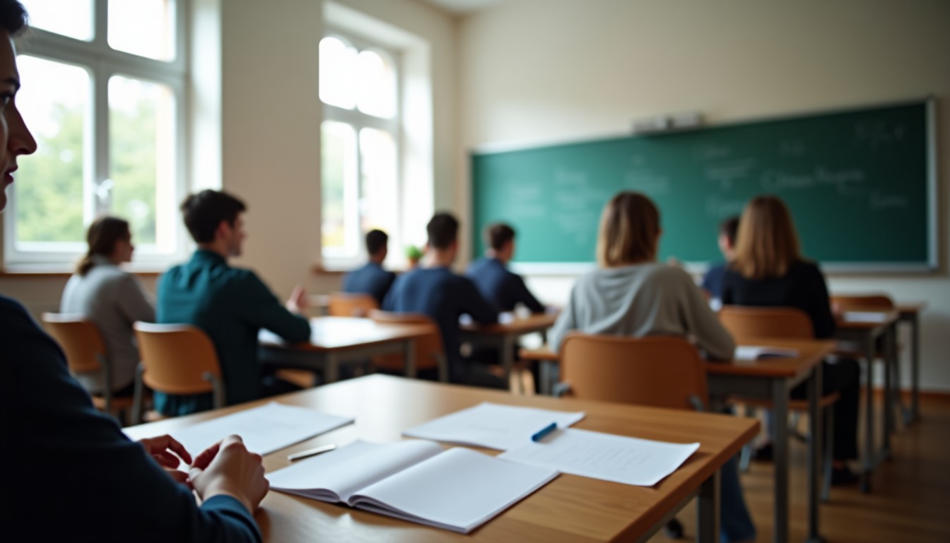 Students practicing Dutch in a classroom