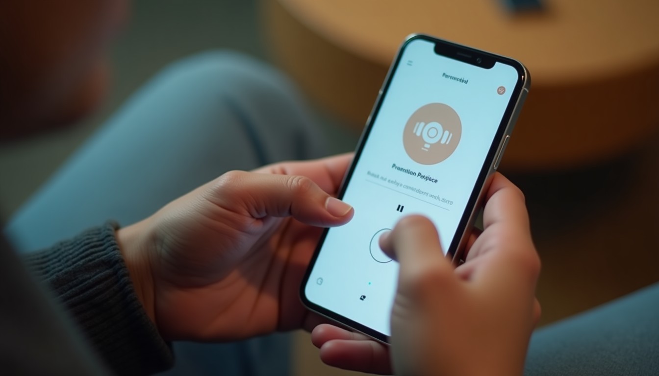 A person listening to a podcast