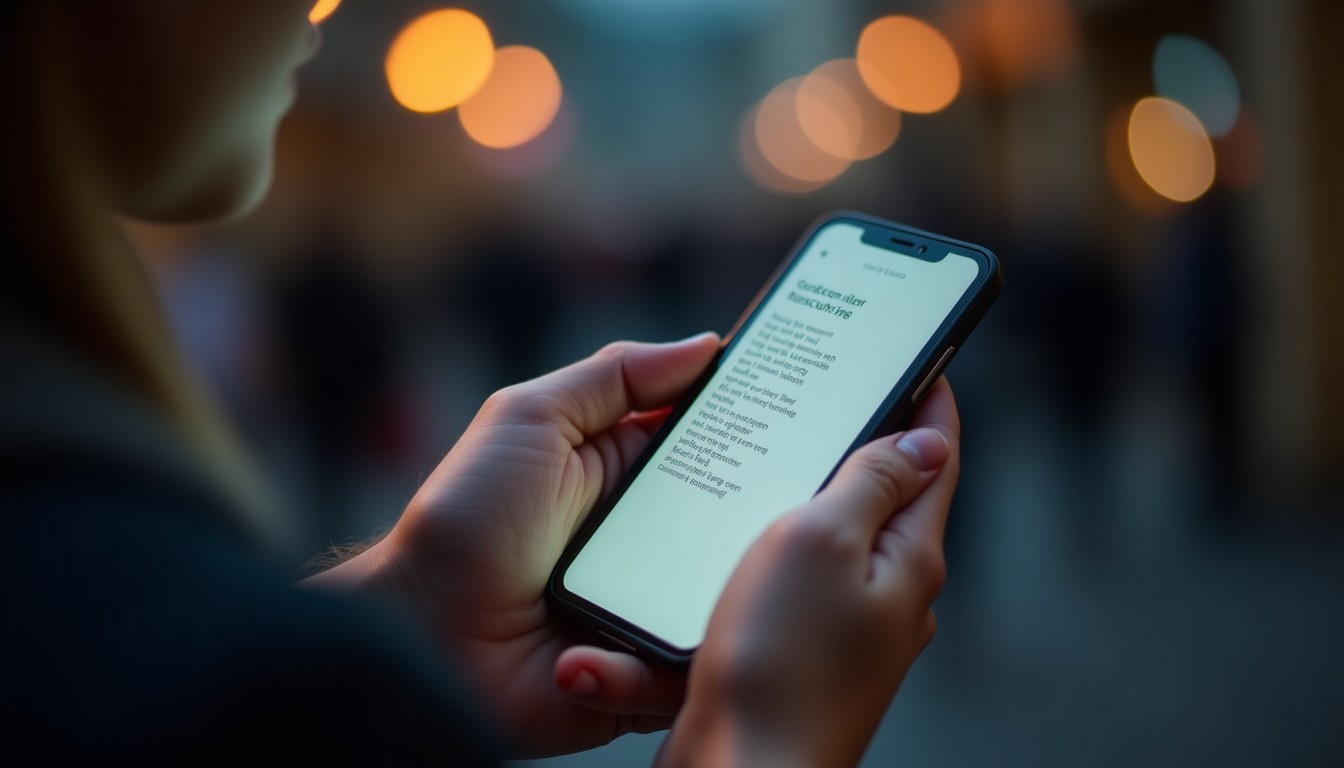 Person listening to music on their phone