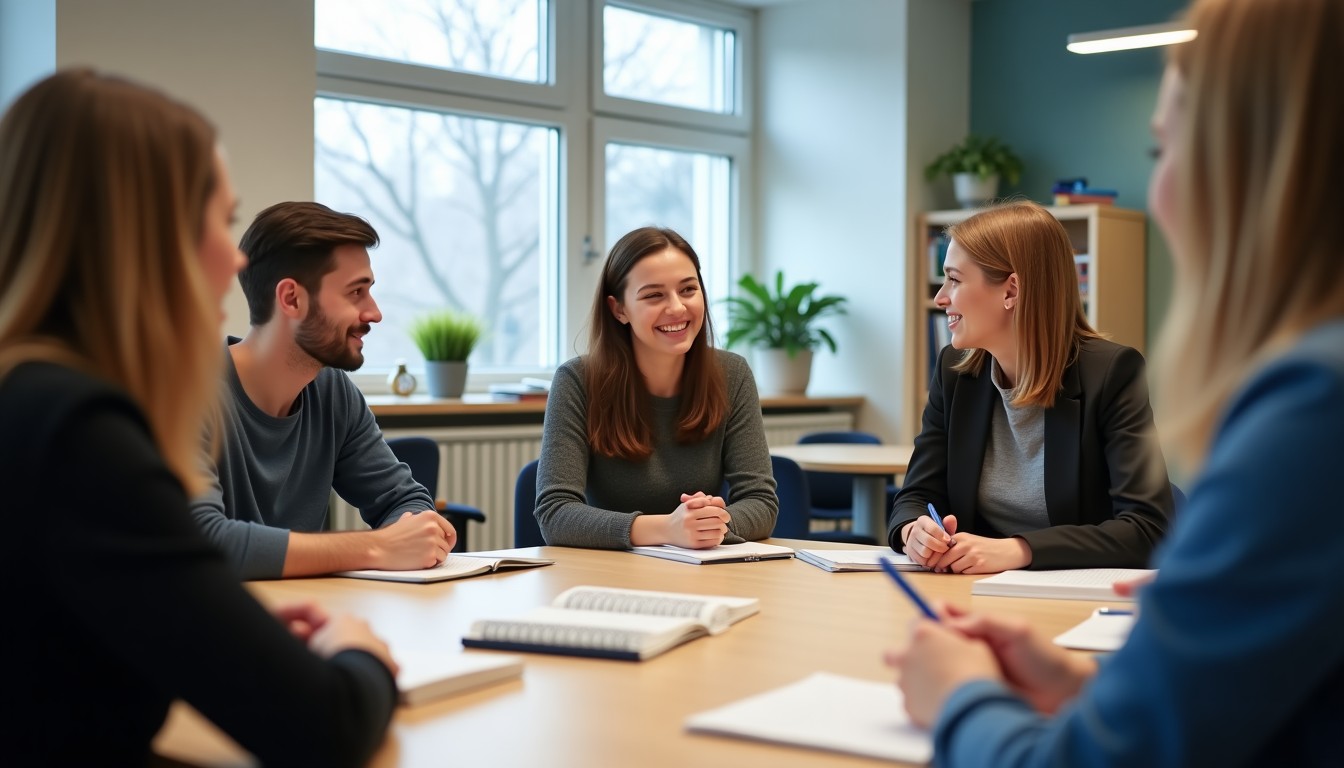 Students in a classroom discussion