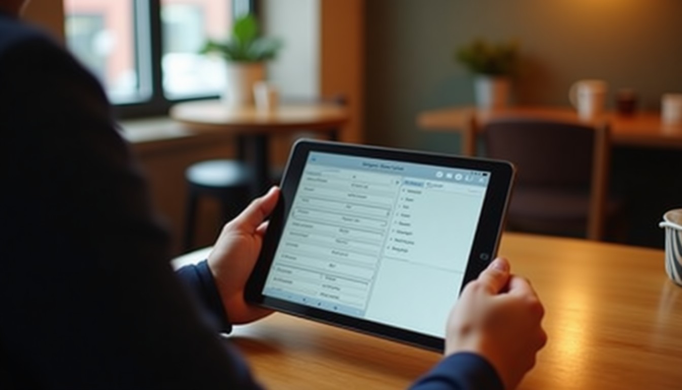 Person using a language learning app on a tablet