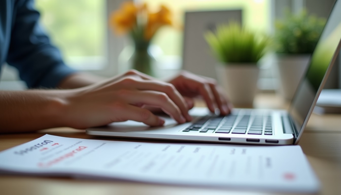 Person studying Dutch on their laptop at home
