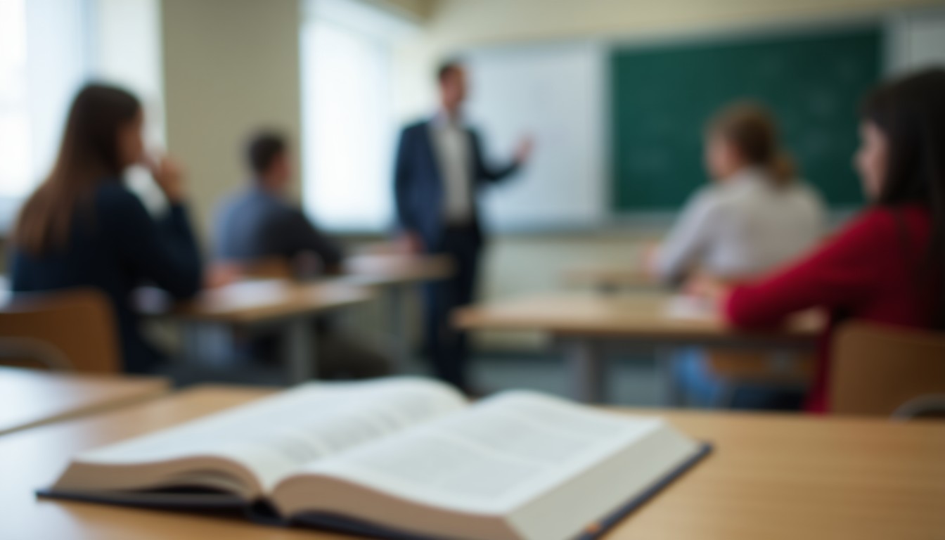 Dutch language textbook in a classroom setting