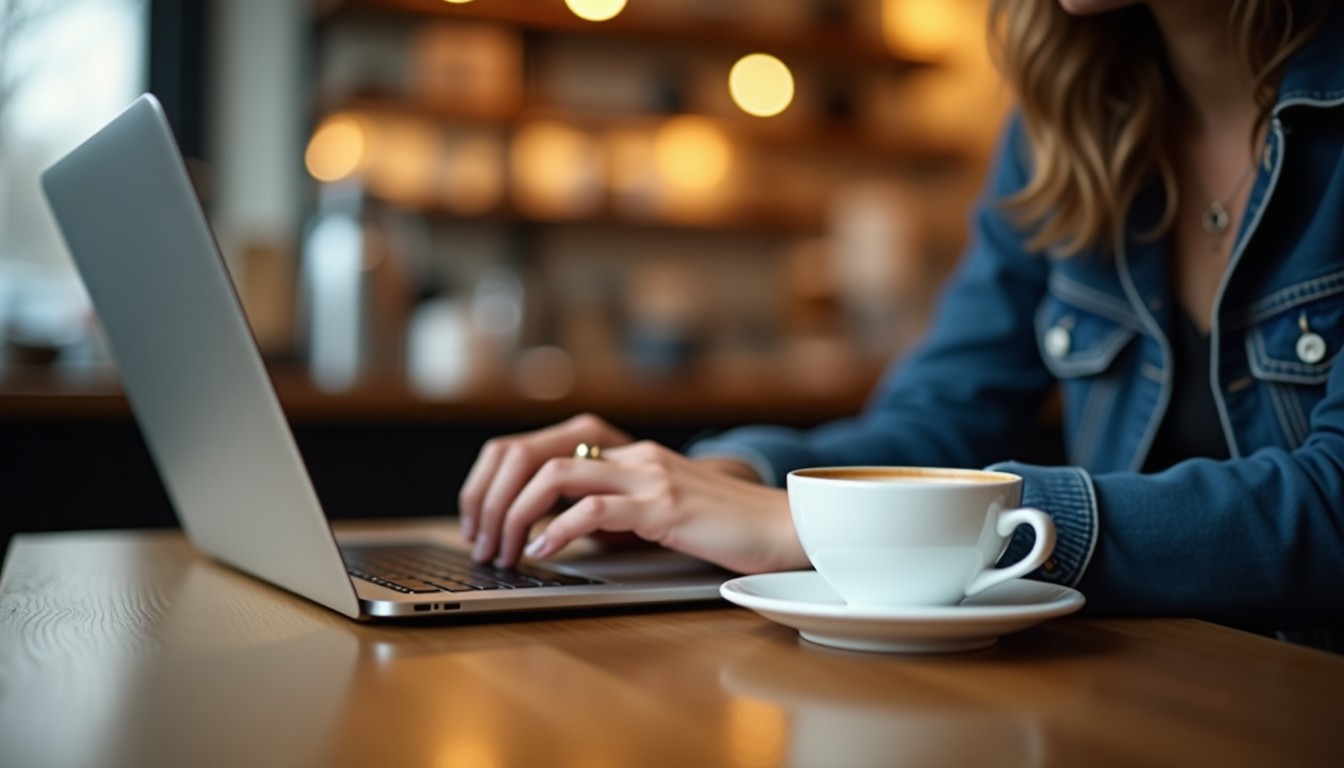 A person studying on a laptop
