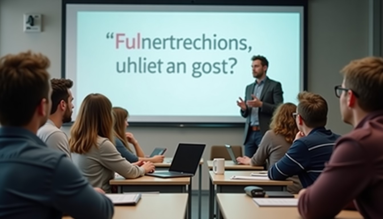 People discussing Dutch language in a classroom