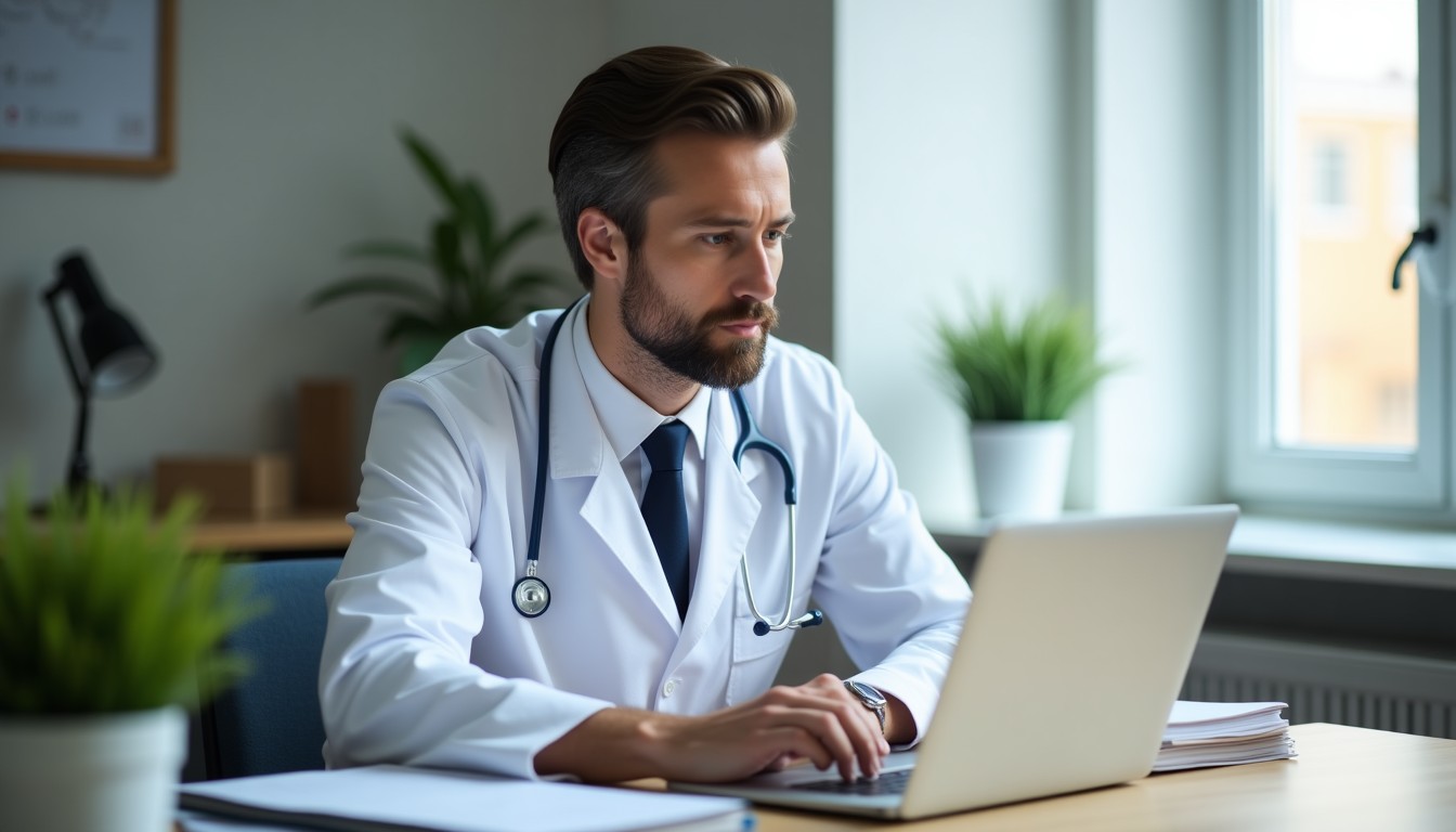 Medical professional studying Dutch