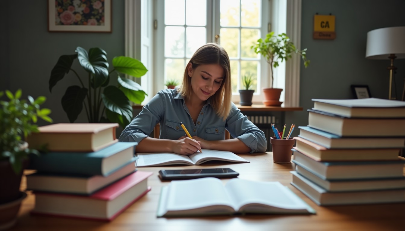 Person studying Dutch at home