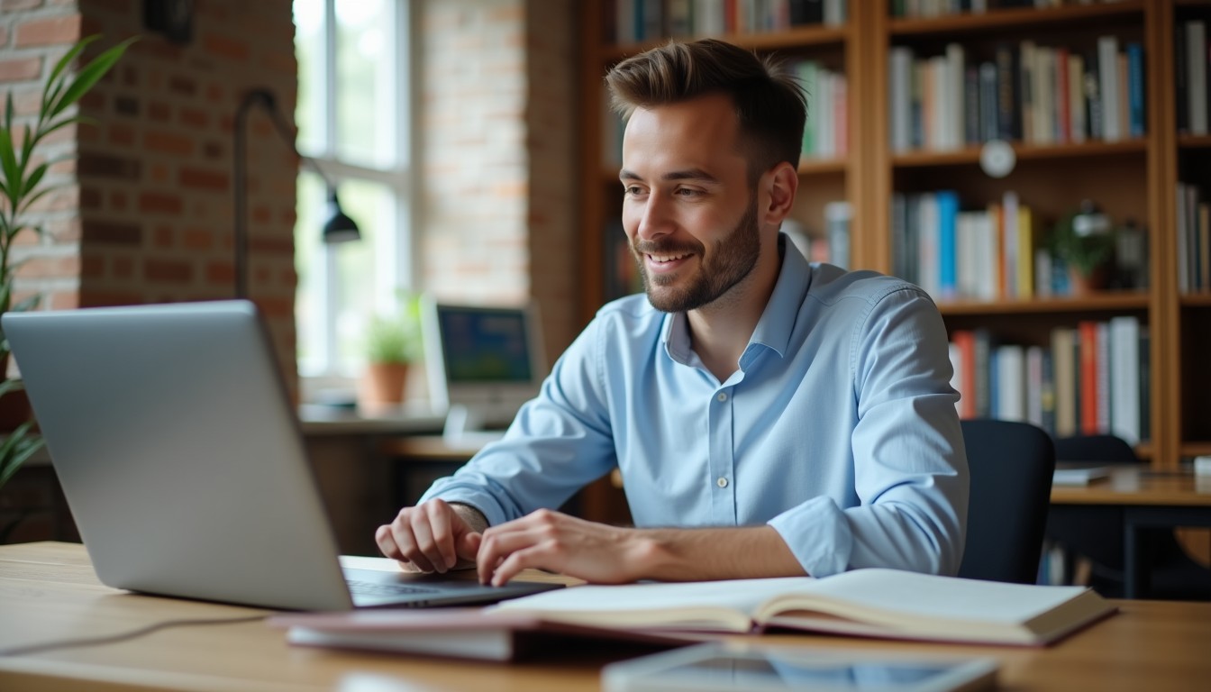 Person studying Dutch at a desk