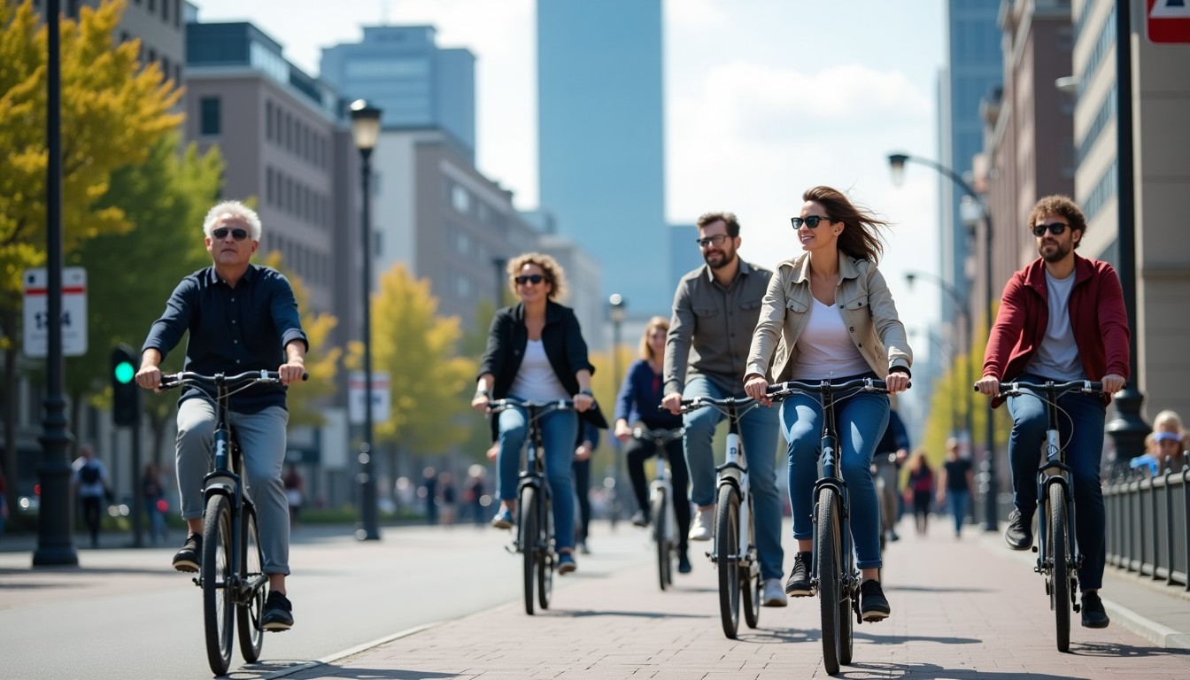 Adults cycling in Eindhoven