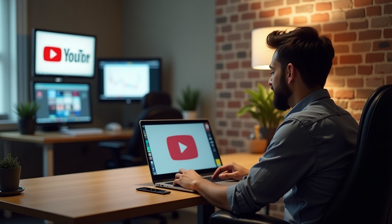 Person watching a YouTube video