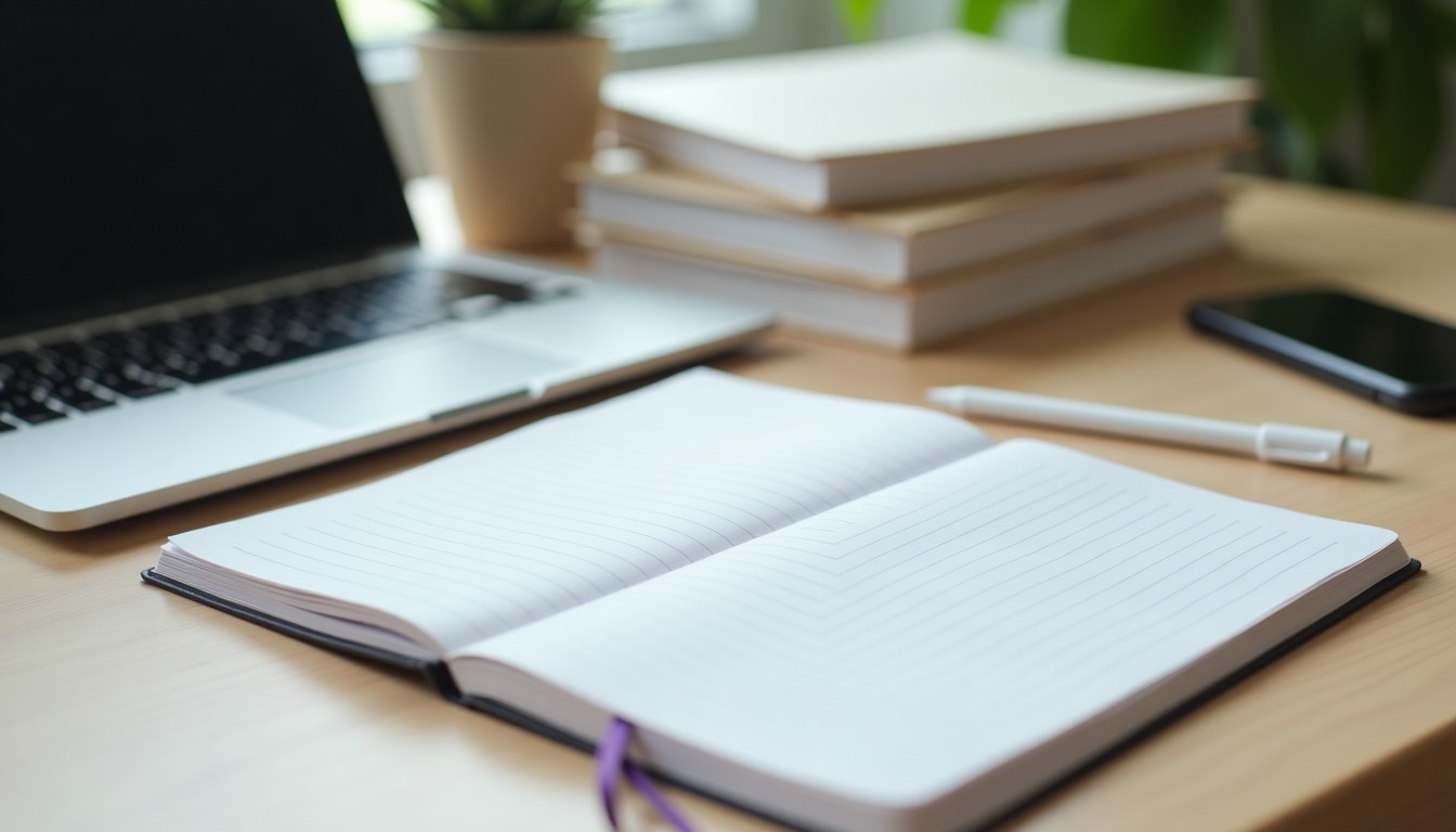 Dutch language textbook and notebook on a desk
